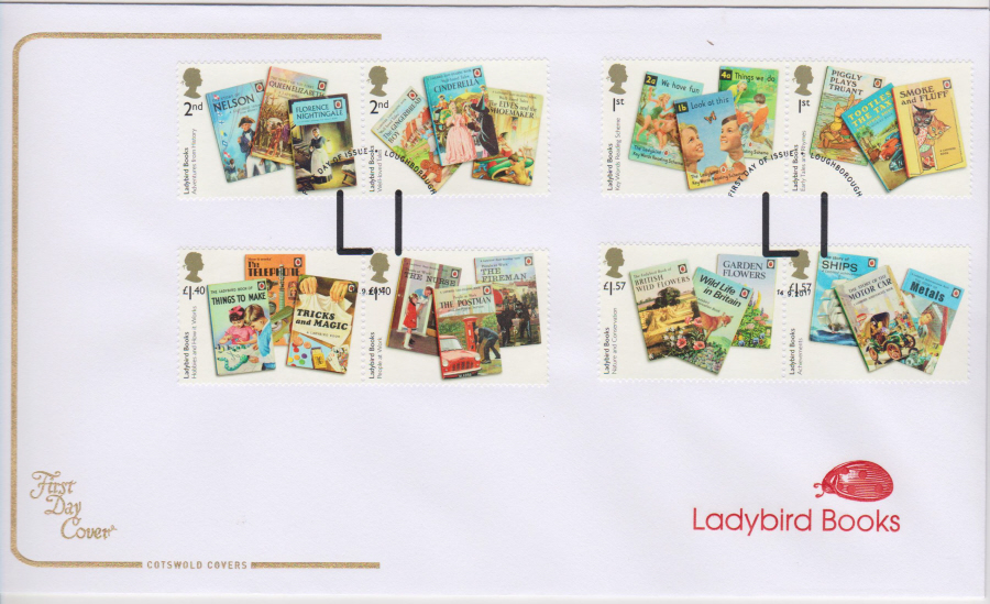 2017 - First Day Cover "Ladybird Books", COTSWOLD, FDI LI Loughborough Postmark
